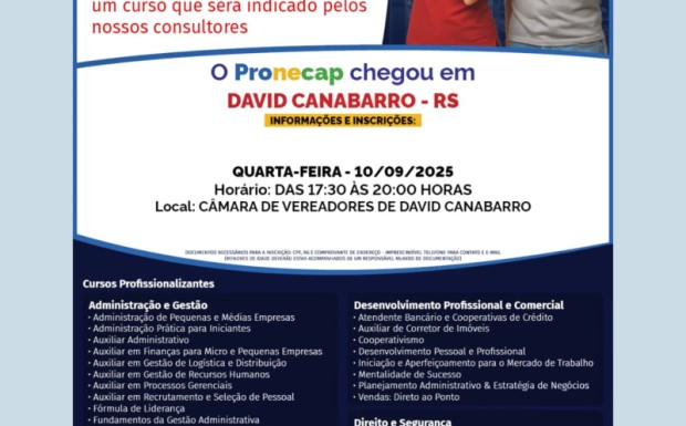 Foto de capa da notícia: SISPE EAD OFERECE BOLSAS DE ESTUDO EM DAVID CANABARRO