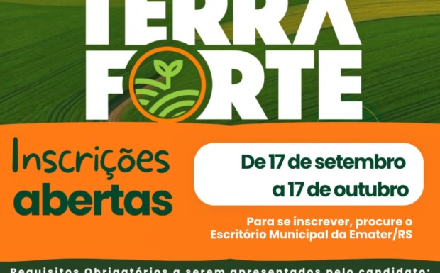 Foto de capa da notícia: ABERTAS INSCRIÇÕES PARA O PROGRAMA OPERAÇÃO TERRA FORTE