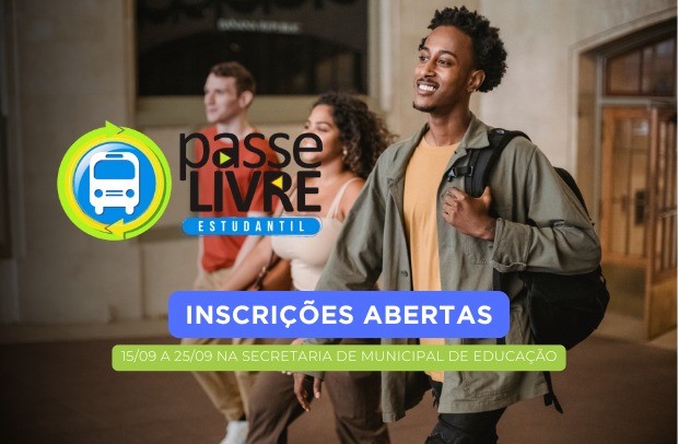 Foto de capa da notícia: INSCRIÇÕES ABERTAS - PASSE LIVRE ESTUDANTIL - AUXÍLIO ESTADUAL 2º SEMESTRE