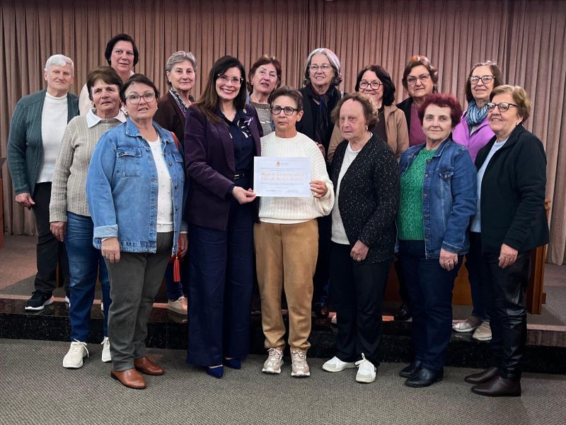 Foto de capa da notícia Vereadora Jaqueline Zanella presta homenagem a Dona Lídia e ao grupo “Formiguinhas” na Câmara