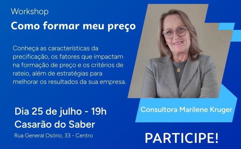 Foto de capa da notícia: Workshop “Como Formar Meu Preço” oferece capacitação gratuita para empreendedores de São José do Norte