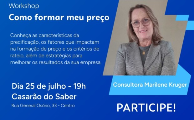 Foto de capa da notícia: Workshop “Como Formar Meu Preço” oferece capacitação gratuita para empreendedores de São José do Norte