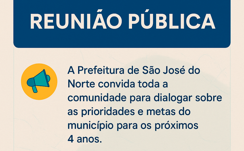 Foto de capa da notícia: Prefeitura realizará reunião pública para dialogar sobre o Planejamento Estratégico e as leis orçamentárias para os próximos 4 anos