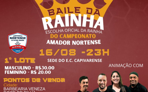 Foto de capa da notícia: Rainha do Campeonato Amador Nortense será escolhida em baile no Capivarense