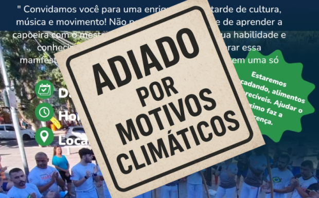 Foto de capa da notícia: Aulão Solidário de Capoeira é transferido devido às condições climáticas