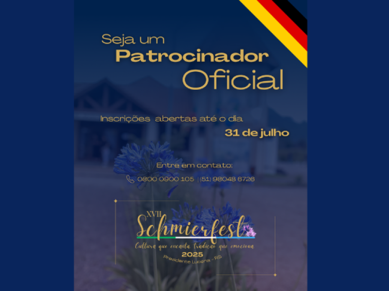 Foto de capa da notícia SEJA UM PATROCINADOR OFICIAL DA XVII SCHMIERFEST!