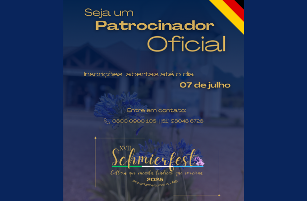 Foto de capa da notícia: SEJA UM PATROCINADOR OFICIAL DA XVII SCHMIERFEST!