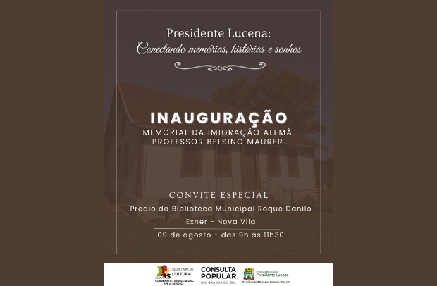 Foto de capa da notícia: Inauguração do Memorial da Imigração Alemã Professor Belsino Maurer e Lançamento do Livro de Presidente Lucena