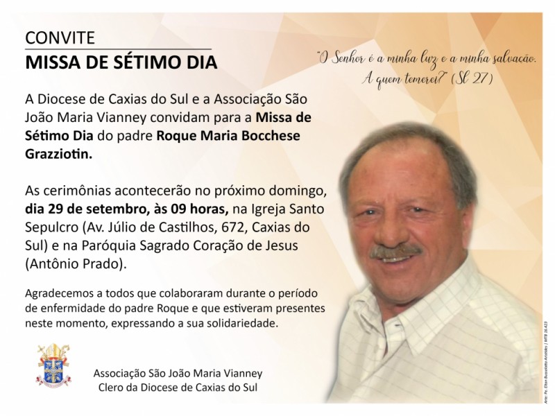 Convite para Missa de Sétimo Dia