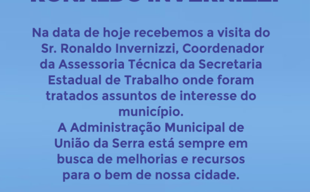 Foto de capa da notícia: ENCONTRO COM RONALDO INVERNIZZI