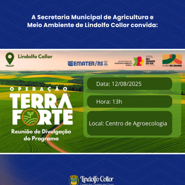 Foto de capa da notícia: Convite para Reunião de Divulgação do Programa Operação Terra Forte: