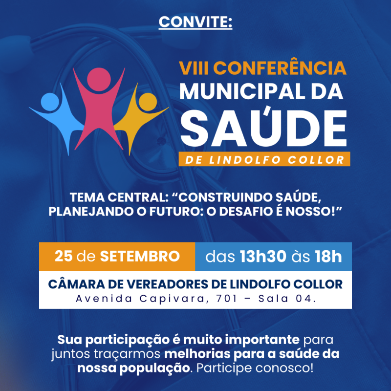 Foto de capa da notícia: VIII CONFERÊNCIA MUNICIPAL DE SAÚDE 2025: