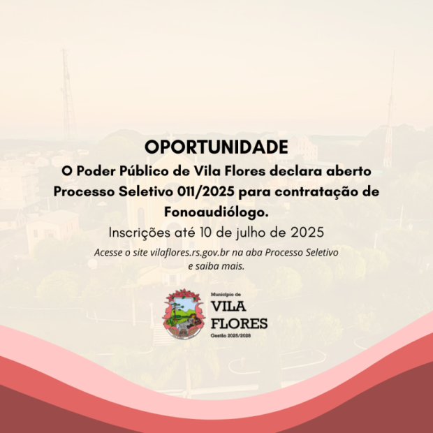 Foto de capa da notícia: VILA FLORES CONTRATA FONOAUDIÓLOGO