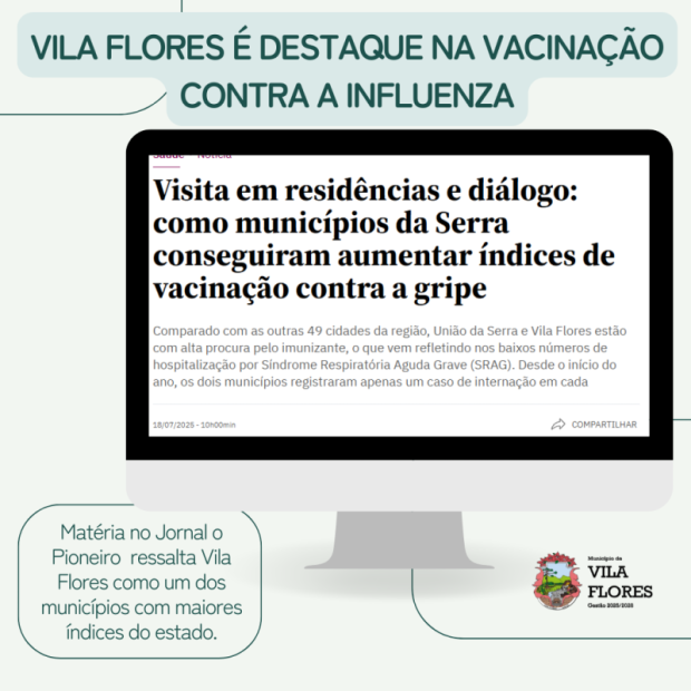 Foto de capa da notícia: VILA FLORES É DESTAQUE ESTADUAL DE VACINAÇÃO