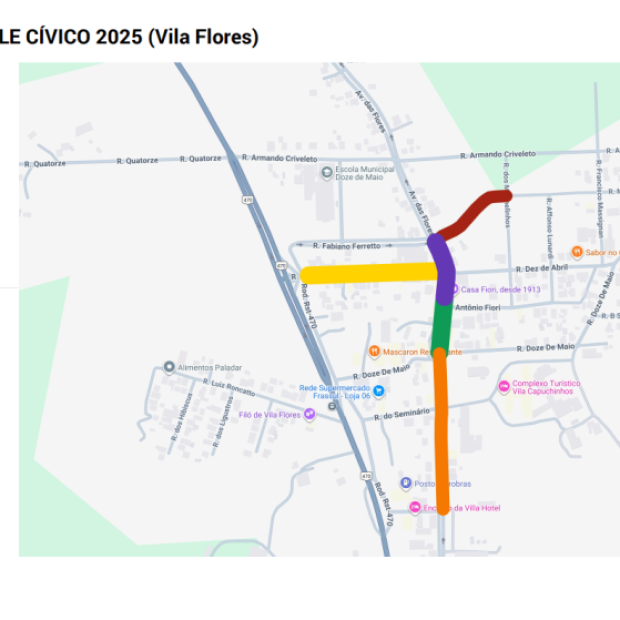 Foto de capa da notícia: DESFILE DE 7 DE SETEMBRO EM VILA FLORES: TRÂNSITO E ORIENTAÇÕES