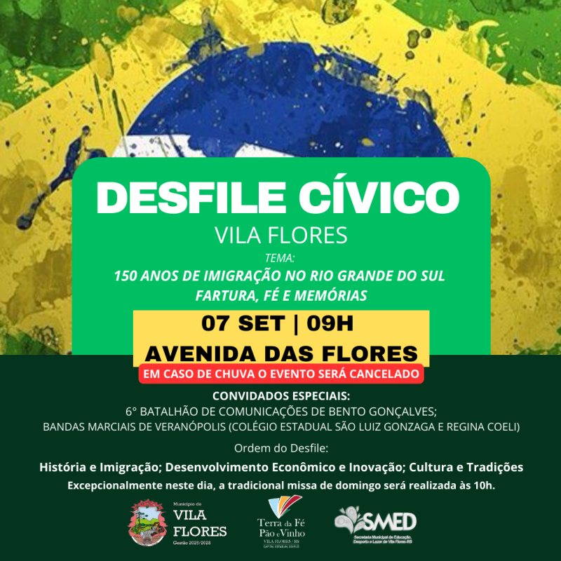 Foto de capa da notícia: VEM AÍ O DESFILE CÍVICO DE VILA FLORES