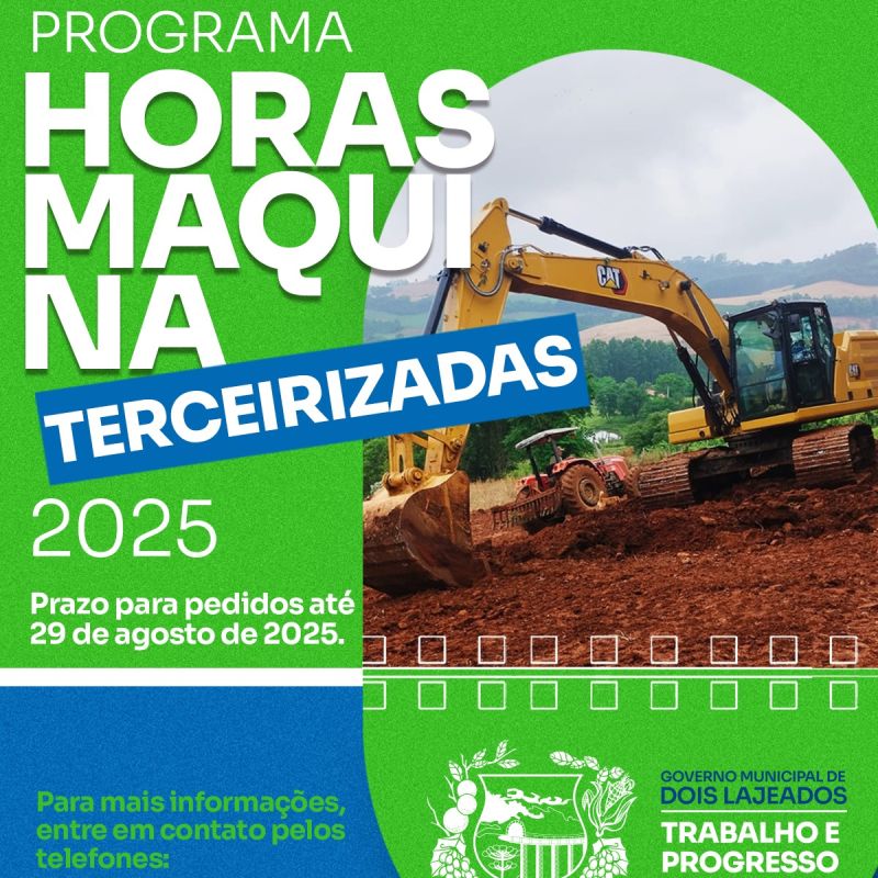 Foto de capa da notícia: PROGRAMA HORAS MÁQUINA TERCEIRIZADAS 2025 TEM INÍCIO