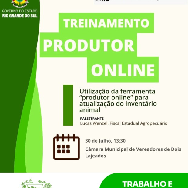 Foto de capa da notícia: TREINAMENTO PARA PRODUTORES QUE POSSUEM REBANHOS