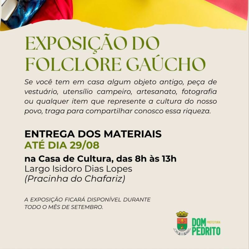 Foto de capa da notícia: Dom Pedrito promove Exposição do Folclore Gaúcho