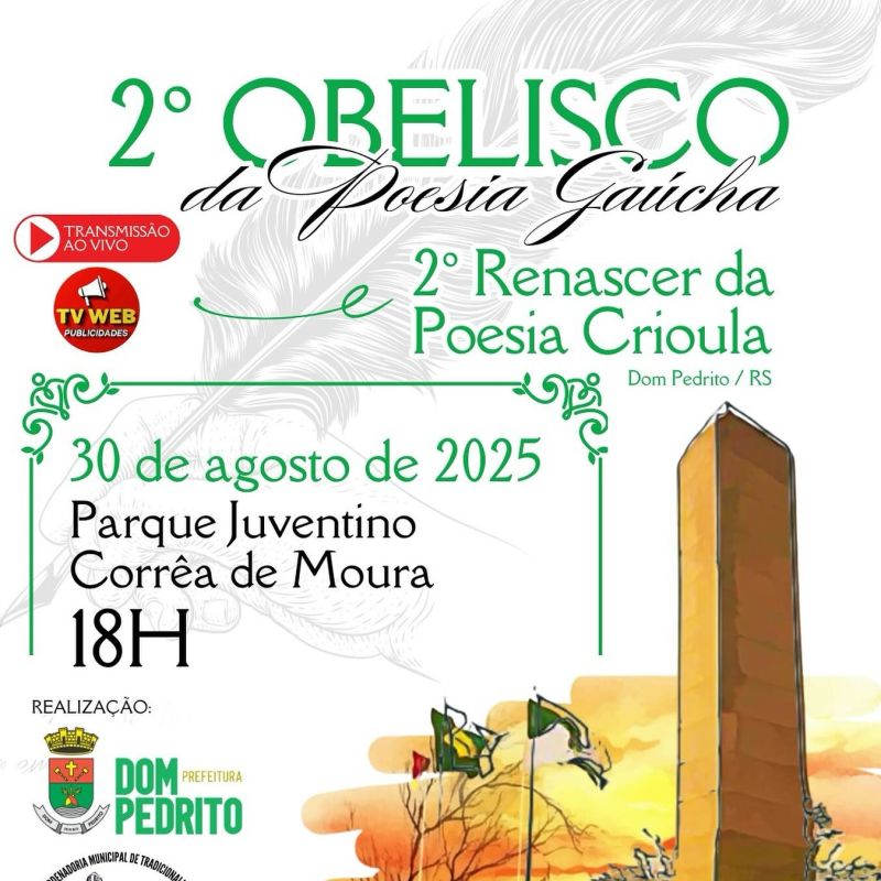 Foto de capa da notícia: É NESTE SÁBADO: 2º OBELISCO DA POESIA GAÚCHA & 2º RENASCER DA POESIA CRIOULA