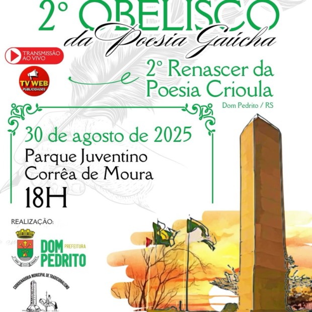 Foto de capa da notícia: É NESTE SÁBADO: 2º OBELISCO DA POESIA GAÚCHA & 2º RENASCER DA POESIA CRIOULA