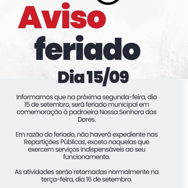 Foto de capa da notícia: Aviso