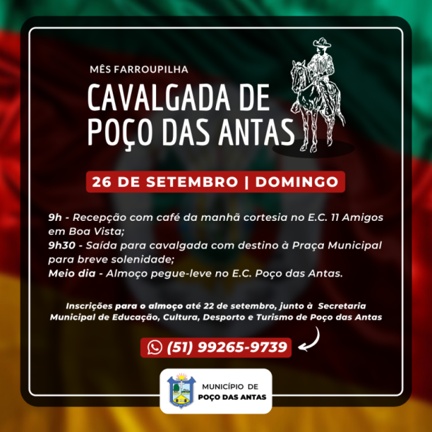 Foto de capa da notícia: Cavalgada marca Mês Farroupilha em Poço das Antas