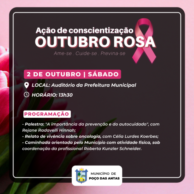 Foto de capa da notícia: Sábado terá Ação de Conscientização alusiva ao Outubro Rosa