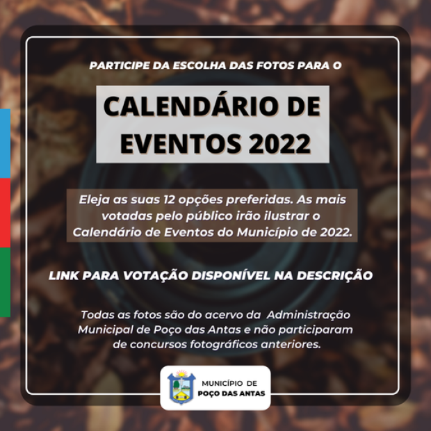 Foto de capa da notícia: Munícipes podem escolher as fotos para o Calendário de 2022
