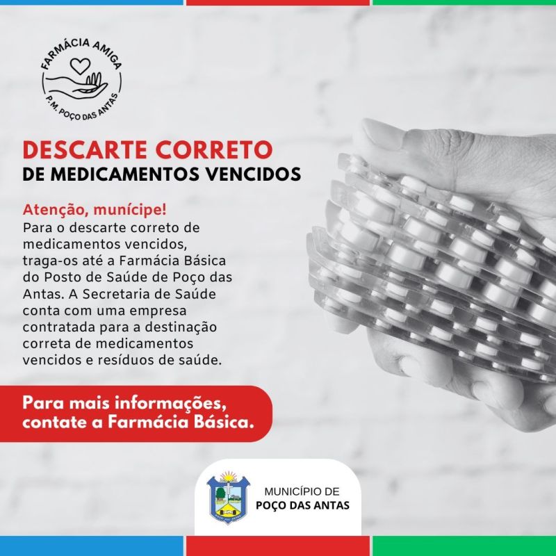 Foto da Notícia Descarte corretamente medicamentos vencidos