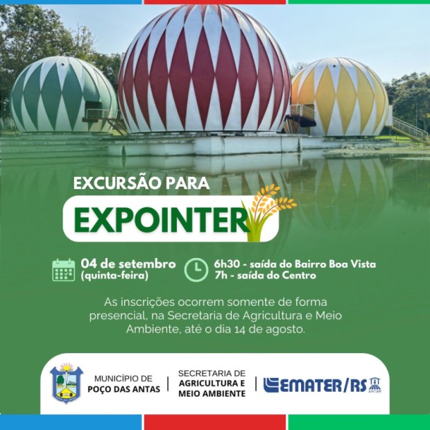 Foto de capa da notícia: Inscrições abertas para excursão para a Expointer