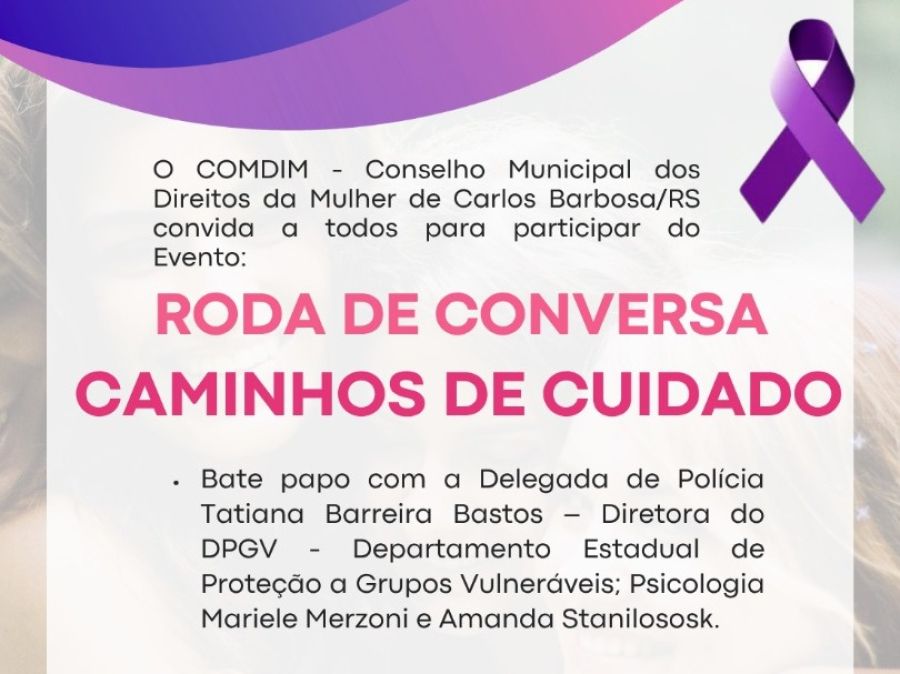 Foto de capa da notícia “Caminhos de Cuidado”: COMDIM promove roda de conversa sobre violência doméstica