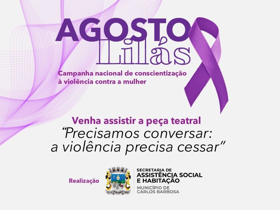 Foto de capa da notícia Agosto Lilás: Peça teatral aborda o combate à violência contra a mulher