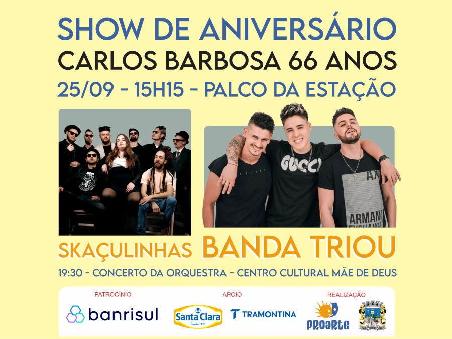 Foto de capa da notícia Show do dia 25 tem nova atração: banda Triou