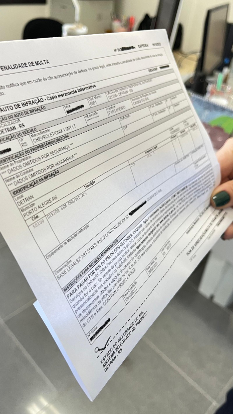 Recebeu uma multa? Apresente sua defesa gratuitamente em Serafina Corrêa