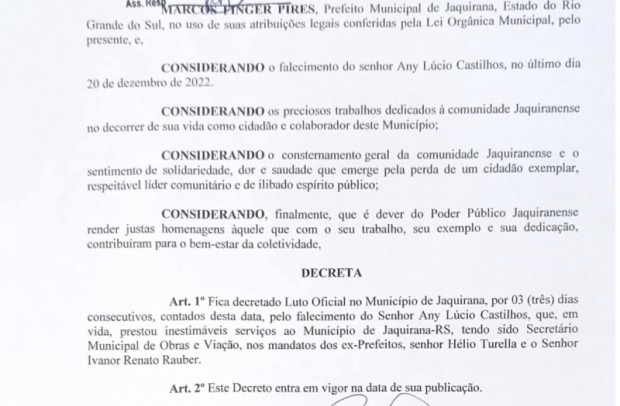 ANY FALECIMENTO