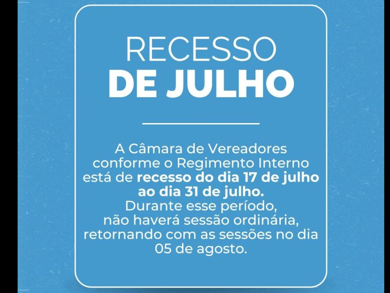 Foto de capa da notícia VEREADORES ENTRAM EM RECESSO