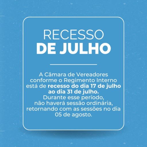 Foto de capa da notícia: VEREADORES ENTRAM EM RECESSO