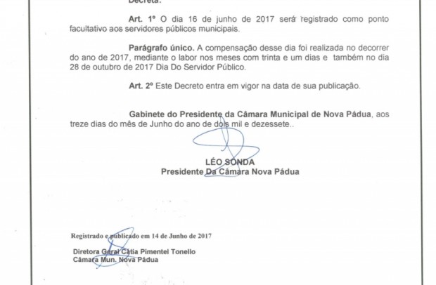 Decreto Ponto Facultativo