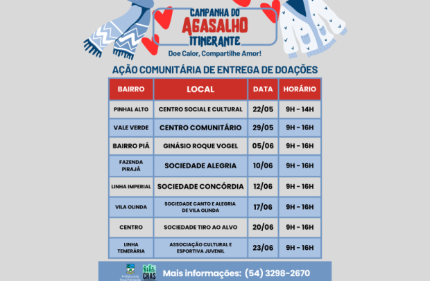 Foto de capa da notícia: Distribuição das roupas arrecadadas na Campanha do Agasalho de Nova Petrópolis ocorrerá de 22 de maio a 19 de junho