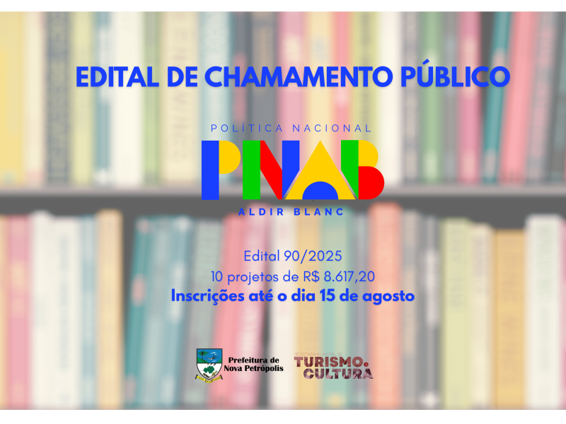 Foto de capa da notícia: Nova Petrópolis lança chamamento público para selecionar projetos para receber recursos da Lei Aldir Blanc