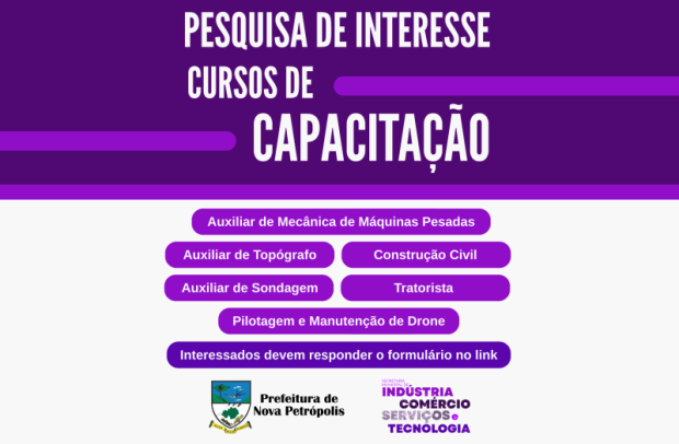 Foto de capa da notícia: Prefeitura de Nova Petrópolis lança pesquisa de interesse para cursos gratuitos de capacitação