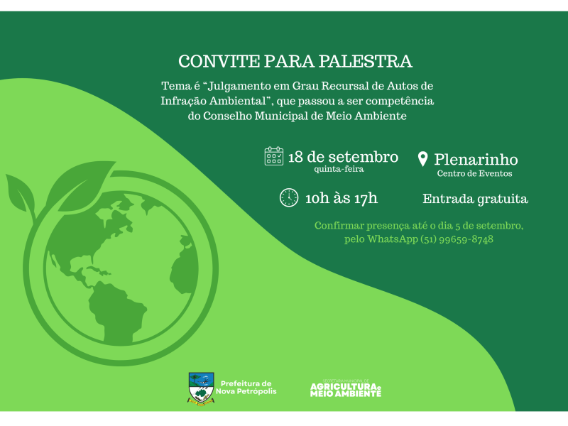 Foto de capa da notícia: Secretaria de Agricultura e Meio Ambiente promove palestra sobre Julgamento em Grau Recursal de Autos de Infração Ambiental