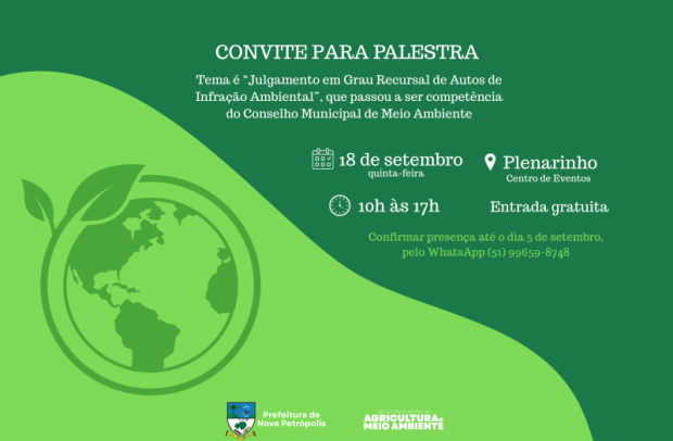 Foto de capa da notícia: Secretaria de Agricultura e Meio Ambiente promove palestra sobre Julgamento em Grau Recursal de Autos de Infração Ambiental