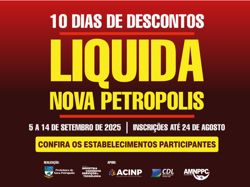 Foto de capa da notícia: Liquida Nova Petrópolis contará com mais de 80 estabelecimentos participantes