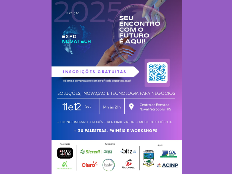 Foto de capa da notícia: Nova Petrópolis recebe 1ª edição da ExpoNovaTech dias 11 e 12 de setembro