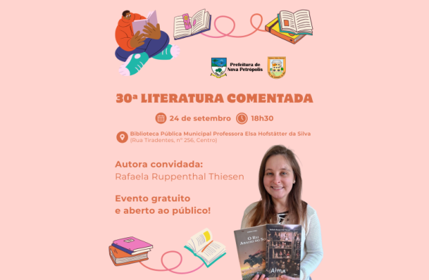 Foto de capa da notícia: Biblioteca Pública Municipal de Nova Petrópolis realizará 30ª Literatura Comentada no dia 24 de setembro