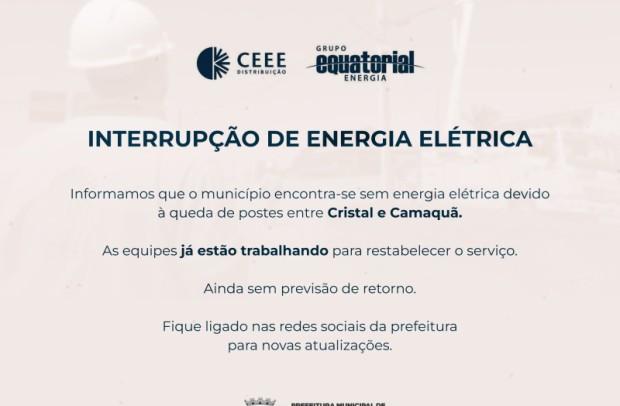 Foto de capa da notícia: Queda de postes causa falta de energia em Cristal