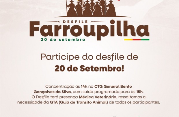 Foto de capa da notícia: Comunidade é convidada para o Desfile Farroupilha em Cristal