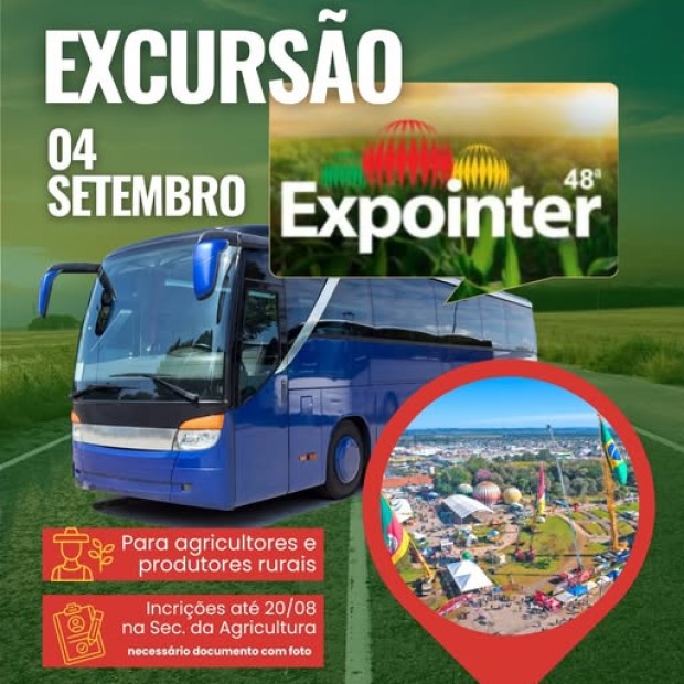 Foto de capa da notícia: Agricultores e Produtores Rurais Terão Excursão para a Expointer